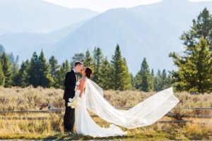 Montana bride and groom in Big Sky