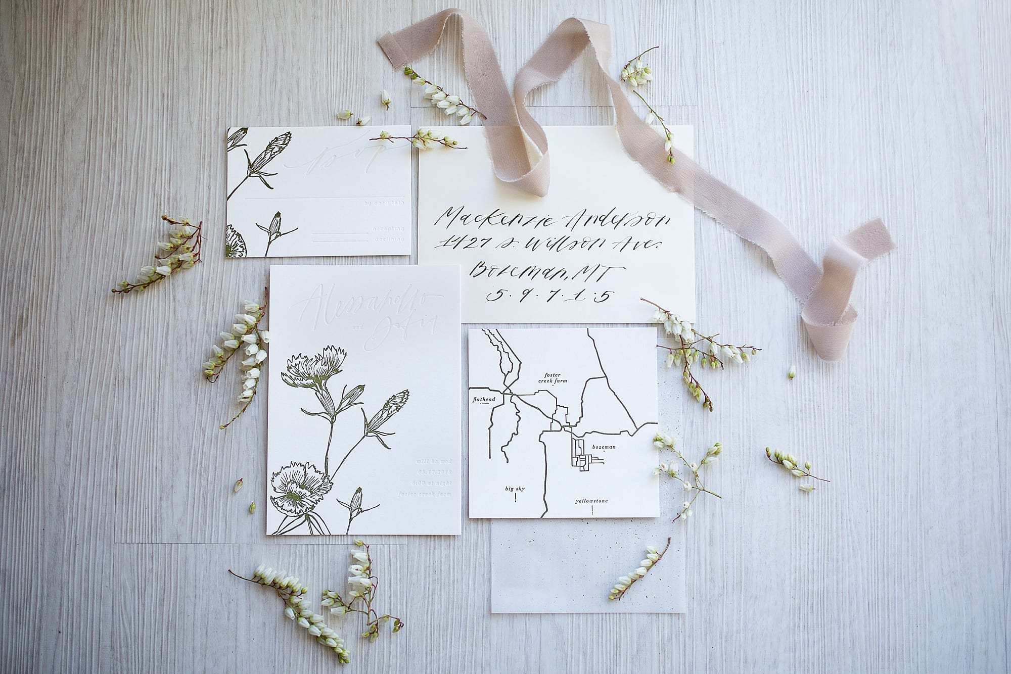 Bozeman wedding invitations