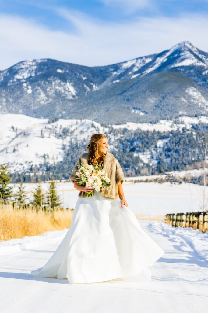 winter bride Paradise Valley elopement