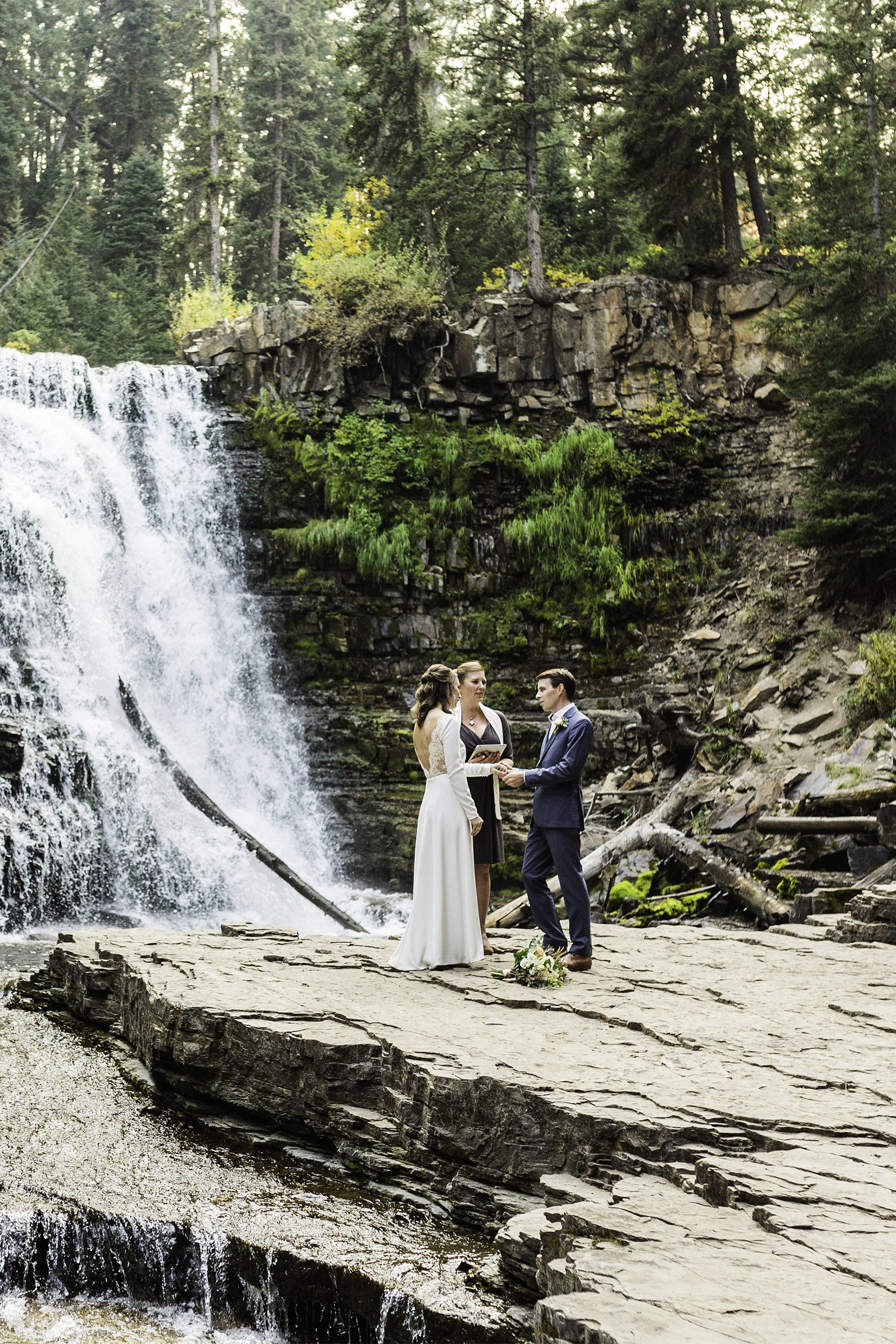 Big Sky Montana waterfall elopement