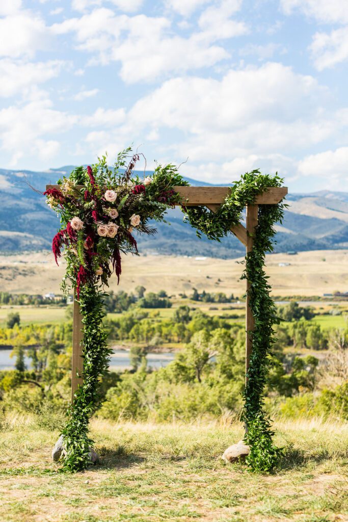 mountain wedding ceremony arch