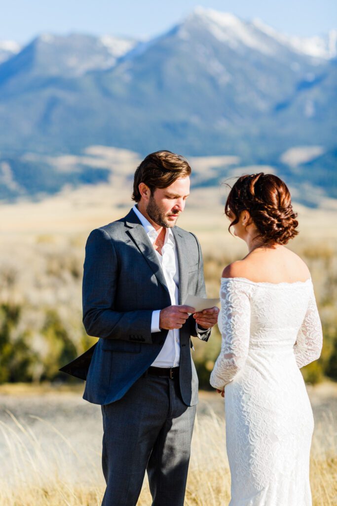 wedding vows on yellowstone river