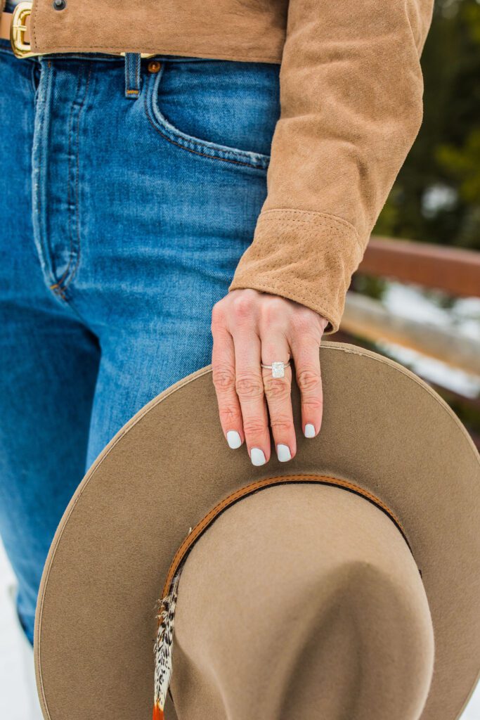 western cowboy vibe engagement photos in Montana