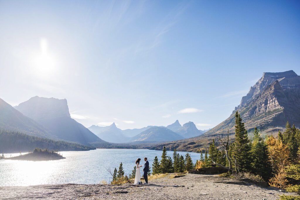 Glacier park elopement ceremony